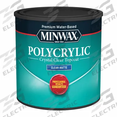 MINWAX Finish: Varnish, Interior, Water, 0.5 pt Container Size, Wood, Clear, Clear - Wood Sealers & Finishes