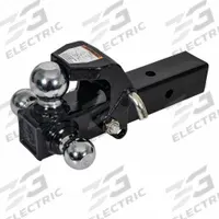 BUYERS PRODUCTS Tri Ball Hitch: Class 4, 2 1/2 in Compatible Ball Shank Dia, 12 11/16 in Overall Lg (MPN 1802280). Key specifications — Material: Carbon Steel; Ball Mount Style: Tri-Ball Hitch; Vehicle Class: Class 4; Brand: BUYERS PRODUCTS; Features: Pintle Hook's Cast Jaw Locks in "Closed" Position for Lunette Eye Towing; Finish: Powder Coated; Includes: Hitch Pin; Mount w/ Hitch Ball Style: Non-Adjustable.