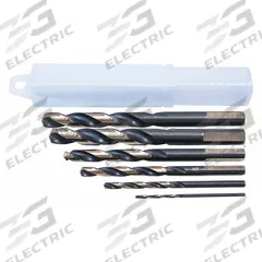 CLE-LINE Mechanics Length Drill Bit Set: 6 Pc, 1/16" to 3/8", 135° Split Point, Black Oxide HSS (MPN C22309). Key specifications — attr1238911: Metal Index; attr1238913: 1/16 in to 3/8 in by 16ths.