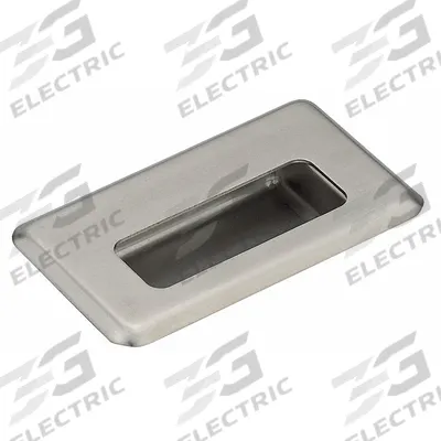 SUGATSUNE Recessed Pull Handle: Threaded Holes, Stainless Steel, Silver, Tray - Rectangular Recessed Pull Handles