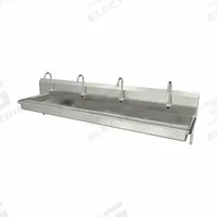 SANI-LAV Wash Station: 4 Stations, 5 in Bowl Dp, 85 in Bowl Lg, 16 1/2 in Bowl Wd, Faucet Included (MPN 5A5A). Key specifications — Includes Side Splash: Side Splash Not Included; Brand: SANI-LAV; Power Source: AC Powered.