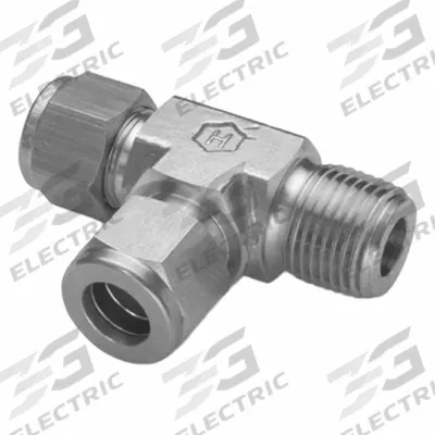 HAM-LET Compression Tee Fitting: 1/2 in OD x 1/2 in Pipe x 1/2 in OD Fitting Size - Double-Ferrule Stainless Steel Fittings