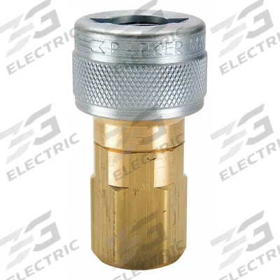 PARKER Quick Connect Hose Coupling: 1/4 in Body Size, Socket, Push-to-Connect - Schrader Quick-Connect Air Couplings