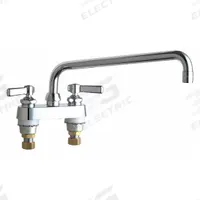 CHICAGO FAUCETS Low Arc Laundry Sink Faucet: Deck, Centerset, Cast Brass, Polished Chrome (MPN 895-L12E72ABCP). Key specifications — Color/Finish: Polished Chrome; Includes: Mounting Hardware.