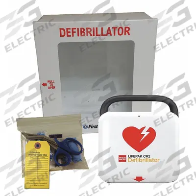 STRYKER PHYSIO-CONTROL AED Value Package: LIFEPAK CR2, Wall Cabinet with Alarm, Auto Mode - Physio Control AEDs