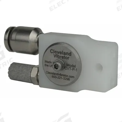 CLEVELAND VIBRATOR CO. Pneumatic Vibrator: 11.4 lbf, 19,250 vpm, #10-32 UNF, CVT-P - Sanitary Turbine & Ball Vibrators