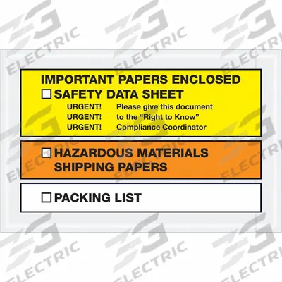 APPROVED VENDOR Packing List Envelopes: 10 in Outside Ht, 6 1/2 in Outside Lg, Centered - SDS Packing List Envelopes