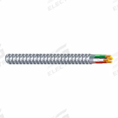 SOUTHWIRE Metal Clad Cable: 6 AWG, 2 Conductors, Copper, 50 ft, Aluminum, Std - Standard Metal-Clad Cables