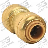 SHARKBITE Push-Fit Coupling Fitting: 1/4 in OD x 1/4 in OD Size, Push-to-Connect x Push-to-Connect (MPN U004LF). Key specifications — Brand: SHARKBITE.
