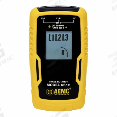 AEMC INSTRUMENTS Phase Sequence and Motor Rotation Tester: 15 Hz to 400 Hz, 40 V to 850 V - Phase Rotation Meters & Indicators