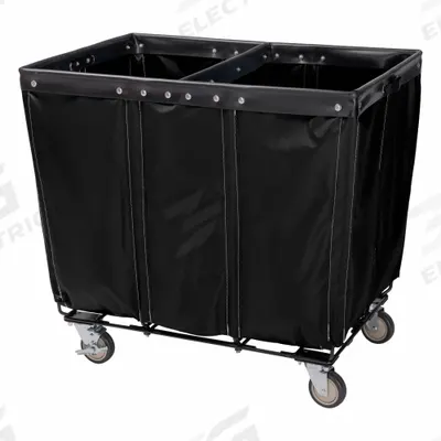 ROYAL BASKET TRUCKS Basket Truck: 14.9 cu ft, 42 lb, 36 in L x 26 in W x 33 1/2 in H, Black - Split Compartment Basket Trucks with Mildew-Resistant Vinyl Liner