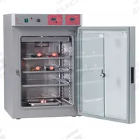 SHEL LAB Incubator: Air Jacket, 5 cu ft Capacity, 28 1/2 in x 27 1/2 in x 6 1/4 ft, Carbon Dioxide (MPN SCO10A). Key specifications — Incubator Type: Carbon Dioxide; Refrigerated: Non-Refrigerated; Minimum Temperature Setting: Ambient +5 °C; Temperature Accuracy Tolerance: +0.25 °C @ 37 °C; Temperature Uniformity: +/-0.25 °C; Manufacturer Part Number: SCO10A; Brand: SHEL LAB; Display Type: Digital.