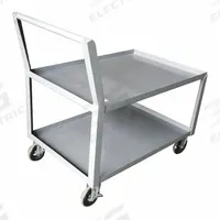 APPROVED VENDOR Utility Cart: 1,200 lb, 36 in L x 24 in W Shelf, 2 Shelves, Gray, Raised (MPN 10F449). Key specifications — Caster/Wheel Configuration: (2) Rigid; Brand: APPROVED VENDOR; Caster Wheel/Tread Material: Polyurethane.