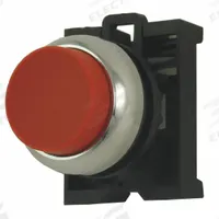 EATON Extended Push Button: Red, 22 mm Mounting Size, Metallic, Maintained (MPN M22M-DRH-R). Key specifications — Brand: EATON; Action: Maintained; Series: M22; Push Button Material Type: Metallic.