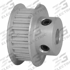 DAYTON Timing Pulley: Curvilinear, Fixed, For 6 mm Belt Wd, 24 Teeth, 3 mm Pitch, Aluminum (MPN 24-3M06-6FA3). Key specifications — Brand: DAYTON; Finish: Clear Anodized; For Belt Series: Powerhouse®.