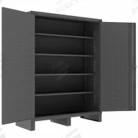 DURHAM MFG Pegboard Cabinet: 60 in x 24 in x 78 in, Swing Handle & Padlock Hasp, 12 ga Panel Thick (MPN HDCP246078-PB32-4S95). Key specifications — Cabinet Color: Gray; Method of Construction: Welded; Base Type: Legs; Assembled: Assembled; Mobility: Stationary; Adjustable Shelves: Adjustable; Cabinet Finish: Powder Coated; Cabinet Material: Steel.