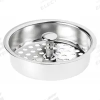 KOHLER Strainer: 4 1/2 in Overall Dia, 1 1/4 in Overall Ht, Stainless Steel, Chrome, Silver, Drop-In (MPN GP41398-CP). Key specifications — Material: Stainless Steel; Color: Silver; Connection Type: Drop-In; Brand: KOHLER; Application: Sink Drain.