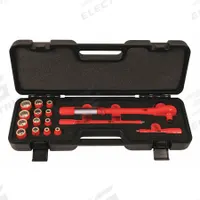 WIHA Socket Wrench Set: 3/8 in Drive Size, 16 Pieces, 8 mm to 20 mm Socket Size Range, (13) 12-Point (MPN 30192). Key specifications — attr1204555: WIHA; attr1206530: 10-29/32 in Round Head; attr1227475: 3/8 in; attr1204546: (13) 12-Point; attr1206529: 8 mm to 20 mm.