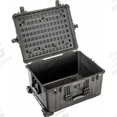 PELICAN Lid Panel: 10 in x 20 in, 97 Openings, Twist Cam Locks, Plastic - Hook-Holding MOLLE Lid Organizers