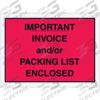 APPROVED VENDOR Packing List Envelopes: 6 in x 4 1/2 in, Red, Centered, 6 in Outside Ht, 1,000 PK (MPN PL418). Key specifications — Color: Red; Message Location: Centered; Opening Location: Side Loading; Message: Important Invoice and/or Packing List Enclosed; Brand: APPROVED VENDOR.