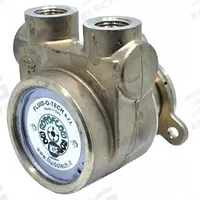 FLUID-O-TECH Rotary Vane Pump: Direct Drive, Stainless Steel Body, 3/8" NPT, 120 gph Max. Flow (MPN PA410). Key specifications — Vane Material: Carbon; NSF 169 Listed: Yes; Brand: FLUID-O-TECH; Strainer: Not Included; Ports: 3/8" NPT; Relief Valve Type: Not Included.