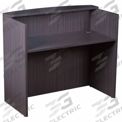 BOSS Reception Desk: Melamine, Driftwood, 41 1/2 in Overall Ht, 48 in Overall Wd - Reception Desks