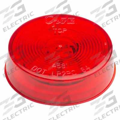 GROTE Clearance Marker Lamp: Clearance Light, LED, Round, Red, Bracket/Grommet - Clearance Lights