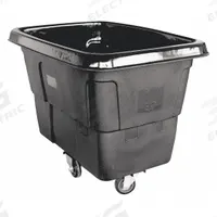 GRAINGER Cube Truck: 8 cu ft, 300 lb, 38 1/2 in L x 27 in W x 29 in H, (2) Rigid/(2) Swivel, Black (MPN 36FK89). Key specifications — Manufacturer Part Number: 36FK89; Brand: GRAINGER; Caster/Wheel Configuration: (2) Swivel; Color: Black.