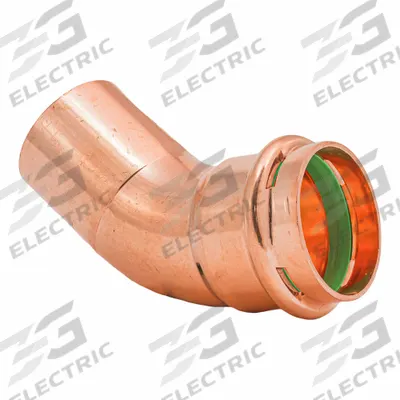 QUICKFITTING SUREPRESS Press Copper 45-Degree Elbow: 1 1/2 in CTS x 1 1/2 in CTS size - Plumbing Copper & Bronze Press Tube Fittings with Seal Window
