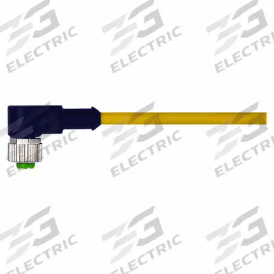 MURRELEKTRONIK Cordset: M12 Female Right Angle X Bare Wire, 5 Pins, Yellow, PUR, 3 m Cable Lg - Single-Ended Cordsets with PUR Jacket for Twisting Applications