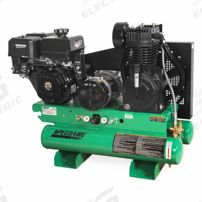 SPEEDAIRE Stationary Air Compressor/Generator: 2 Stage, 14 hp Engine, Mi-T-M, 15.7 cfm - Combination Air Compressors & Generators