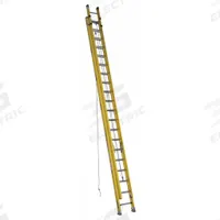 WERNER Extension Ladder: 40 ft Ladder Size, Fiberglass, 300 lb Load Capacity, 127 lb Wt, 2 Sections (MPN D7140-2). Key specifications — Color: Yellow; Brand: WERNER; Included Features: Mar-Resistant End Caps; Removable Fly: Removable.