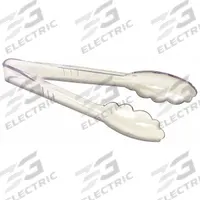 CRESTWARE Serving Tongs: 12 in Overall Lg, Clear, Polycarbonate, 1 1/2 in Overall Wd (MPN PCT12CL). Key specifications — Dishwasher Safe: No; Brand: CRESTWARE; NSF Certified: No; Blade Material: Polycarbonate.