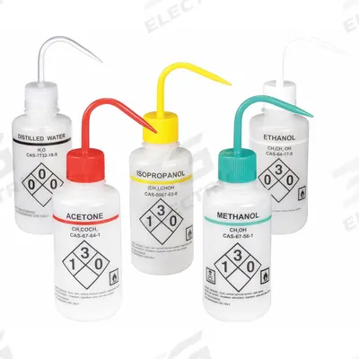 APPROVED VENDOR Wash Bottle: 500 mL, Acetone/Distilled Water/Ethanol/Isopropanol/Methanol - Narrow Mouthed Standard Spout Wash Bottles
