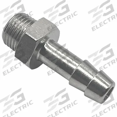 LEGRIS Barbed Fitting Adapter: 12 mm Pipe x 10 mm ID Size, BSPP x BSPP, Brass - Nickel-Plated Brass Barbed Tube Fittings