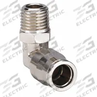 APPROVED VENDOR Push-Fit Elbow Fitting: 1/4 in OD x 1/8 in Pipe Size, Push-to-Connect x MNPT, Brass (MPN 22FR85). Key specifications — Brand: APPROVED VENDOR; Thread Size A: 1/8"-27.
