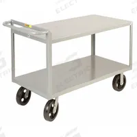 LITTLE GIANT Utility Cart: 2,400 lb, 48 in L x 30 in W Shelf, 2 Shelves, Gray, Flat (MPN G-3048-8MR). Key specifications — Caster/Wheel Configuration: (2) Swivel; Brand: LITTLE GIANT; Caster Wheel/Tread Material: Rubber.