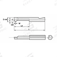 WIDIA Threading Tool: Bright (Uncoated), 0.0760 in Center to Cutting Tip, Carbide, Right Hand (MPN ATD15660F2)