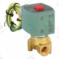 REDHAT Solenoid Valve: 2-Way, Normally Closed, 1/4 in Pipe Size, 12V DC, High Flow, Brass Body (MPN 8262H020LF 12/DC). Key specifications — Pipe Size: 1/4 in; Voltage: 12V DC; Brand: REDHAT.