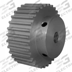 DAYTON Timing Pulley: Curvilinear, Fixed, For 15 mm Belt Wd, 32 Teeth, 5 mm Pitch, Aluminum (MPN 32-5M15M6A8). Key specifications — Brand: DAYTON; Finish: Clear Anodized; For Belt Series: Powerhouse®.