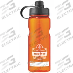 CHILL-ITS BY ERGODYNE Water Bottle: 34 oz Capacity, Orange, Plastic, BPA-Free, 10 1/4 in Overall Ht (MPN 5151). Key specifications — Brand: CHILL-ITS BY ERGODYNE.