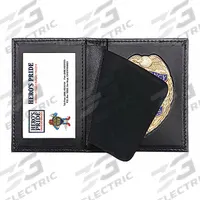 HEROS PRIDE Badge Holder: 2 3/4 in x 2 5/8 in, Black, Leather (MPN 9100-0002). Key specifications — attr188498: 2-3/4 in x 2-5/8 in; attr188499: Black; attr188500: Leather; attr193746: HEROS PRIDE.