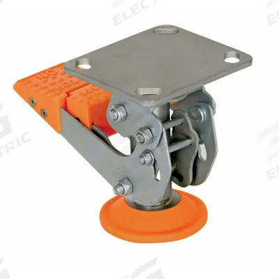 APPROVED VENDOR Floor Lock: For 5 in Wheel Dia, 5 5/8 in Floor Lock Retracted Ht - Abrasion-Resistant Nonmarking Floor Locks