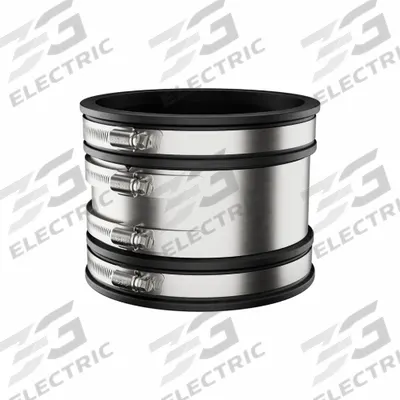 FERNCO Flexible Pipe Straight: PVC, For 4 in Pipe, Concrete x PVC/Copper/Iron/Steel - Shielded Flexible Transition Couplings