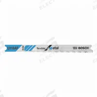 BOSCH Jigsaw Blade: 17/24, 2 3/4 in Blade Lg, Bi-Metal, Bi-Metal, U Shank, 1 Pieces, 5 PK (MPN U118AF). Key specifications — attr1097716: Thin Metal; attr1097715: Bi-Metal; attr1097719: 17/24; attr1097721: Bi-Metal; attr1097728: BOSCH.