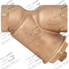 APOLLO Y Strainer: 2 in, NPT, Mesh, 0.0469 in Screen Size, Bronze, PTFE, 6 in Ht, 6 5/8 in Lg (MPN 59LF008P2). Key specifications — Brand: APOLLO; Seal Material: PTFE; Manufacturer Part Number: 59LF008P2; Screen Material: 304 Stainless Steel.