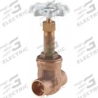 MILWAUKEE VALVE Gate Valve: 1/2 in, Bronze, Rising, Sweat x Sweat, 300 psi CWP, Wheel, Solid Wedge (MPN UP149-1/2). Key specifications — Wedge Material: Bronze; Brand: MILWAUKEE VALVE; Bonnet Material: Bronze.