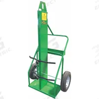 SAFTCART Cylinder Hand Truck: 1,000 lb, Side by Side, 2 Cylinder, 24 in W x 13 in D Nose Plate (MPN 871-16FW-LE). Key specifications — Brand: SAFTCART; Color: Green; Securing Mechanism: Perma Clamp.