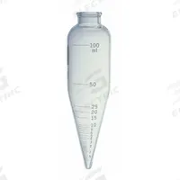 KIMBLE Centrifuge Tube: 100 mL, Centrifuge Tube, 45 mm Body Dia, 165 mm Overall Ht, Colorless (MPN 45243-100). Key specifications — Graduated: Yes; Includes Closure: No; Body Color: Colorless; Brand: KIMBLE; Bottom Shape: Conical.