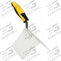 HYDE Outside Corner Trowel: Blade Mat. Stainless Steel, 4 in Blade Wd, 12 in Blade Lg (MPN 09425). Key specifications — attr1004958: HYDE; attr1008761: Flexible; attr1027103: Plastic.